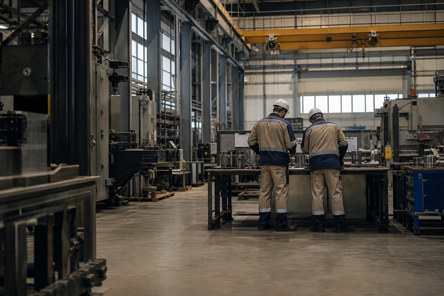 Ropa de trabajo certificada para industria: equipo en una planta de producción